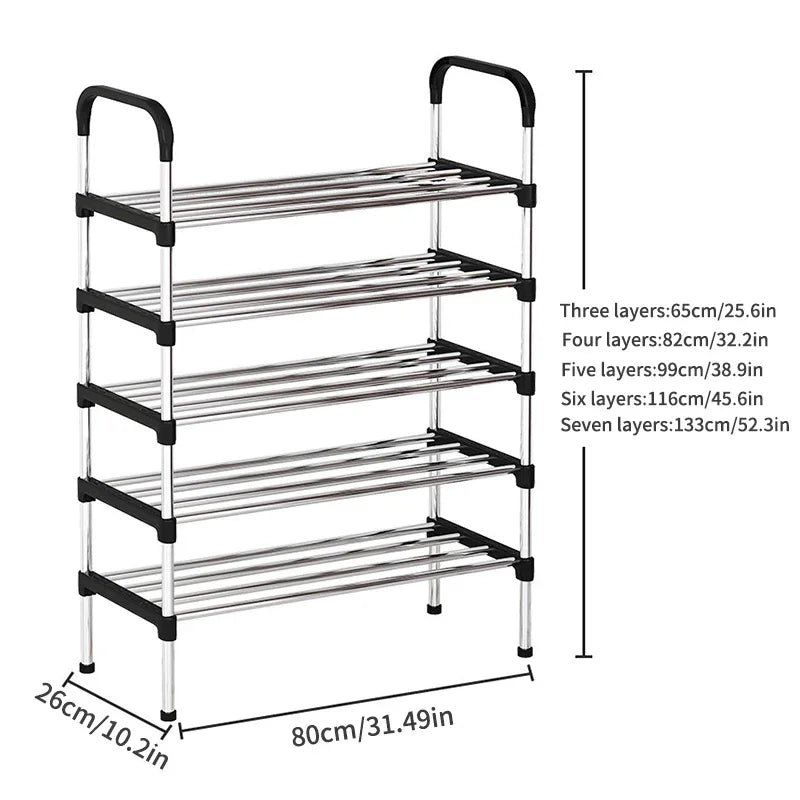 3-7Floor Simple Shoe Rack Multi Layer Dustproof Household Doorstep Shoe Cabinet Storage Space Saving Assembly Of Small Shoe Rack