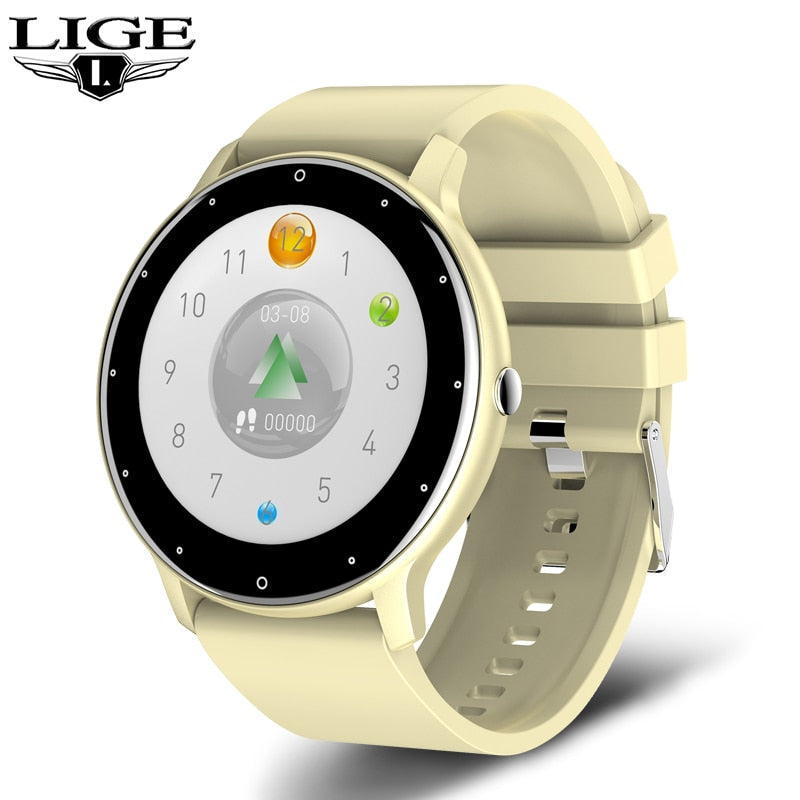 Relógio inteligente masculino tela toque esporte fitness watch ip67 à prova d'água bluetooth para android ios smartwatch