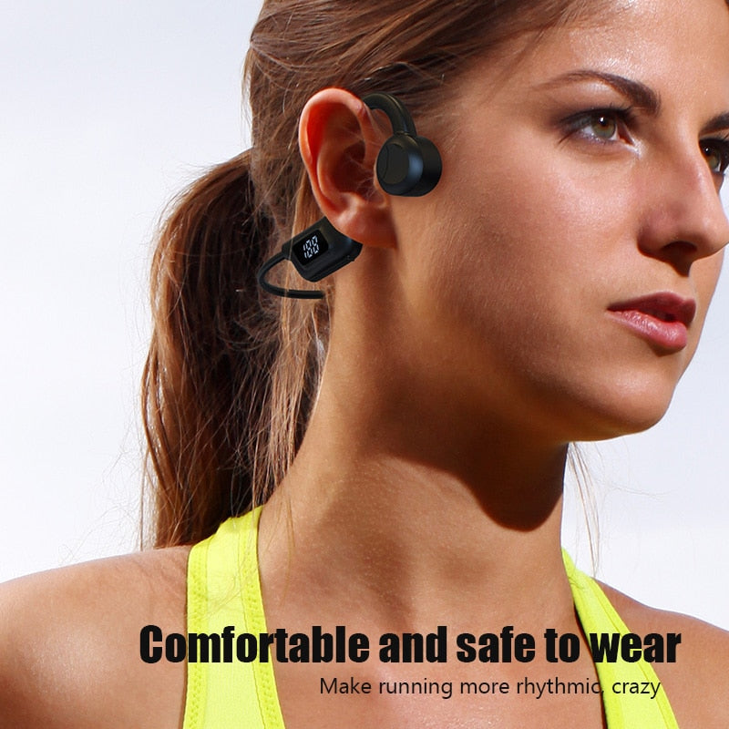 JS7 Bone Conduction Wireless Bluetooth Headset LED Display Earbuds Ear Hook Air Pro Fone Bluetooth Earphones Wireless Headphones