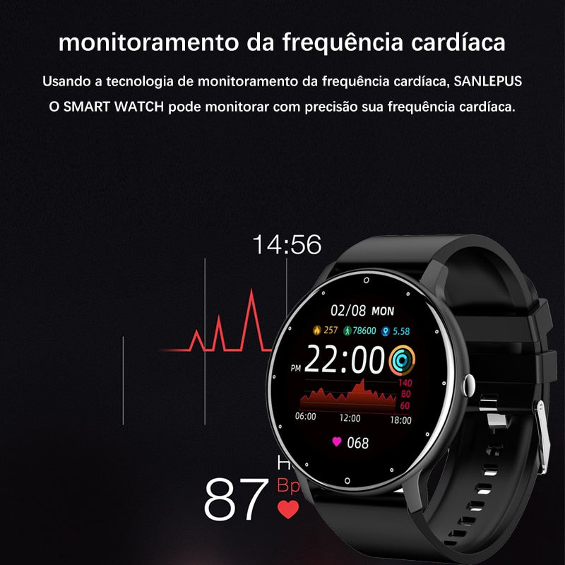 Relógio inteligente masculino tela toque esporte fitness watch ip67 à prova d'água bluetooth para android ios smartwatch