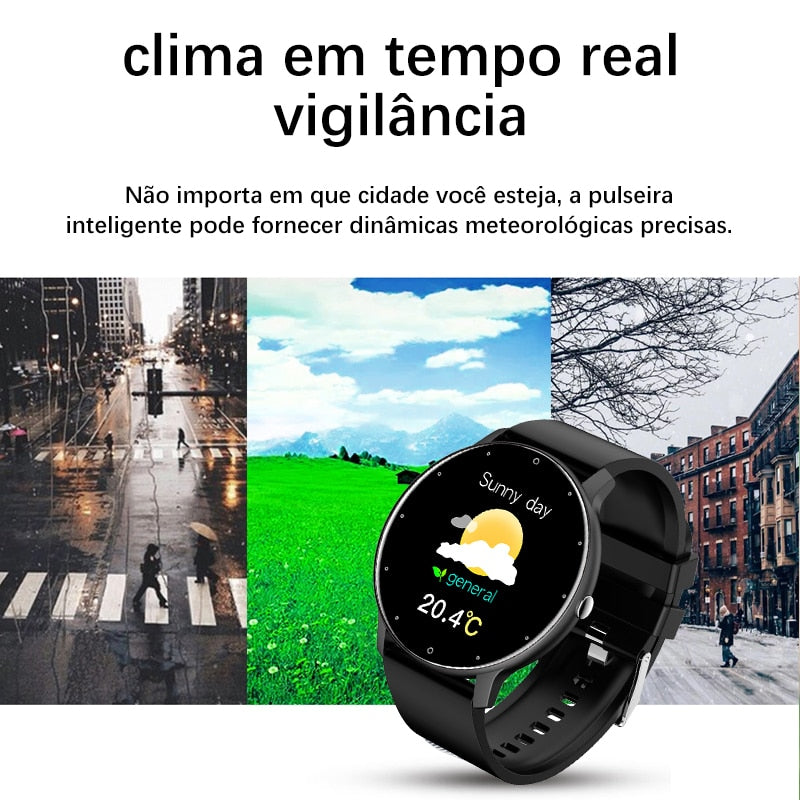 Relógio inteligente masculino tela toque esporte fitness watch ip67 à prova d'água bluetooth para android ios smartwatch