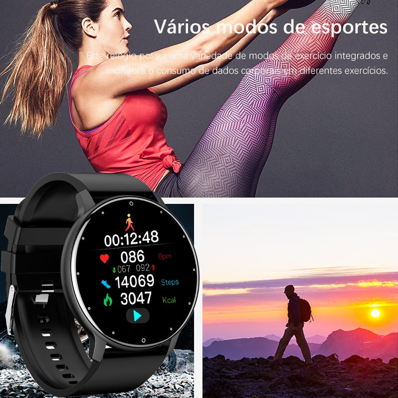 Relógio inteligente masculino tela toque esporte fitness watch ip67 à prova d'água bluetooth para android ios smartwatch